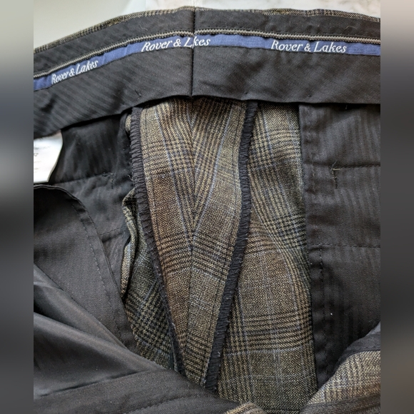 Rover & Lakes Wool Cashmere Suit Brown Plaid Jacket 46” Pants 34X32.5 AU Sz 52 - Picture 15 of 16